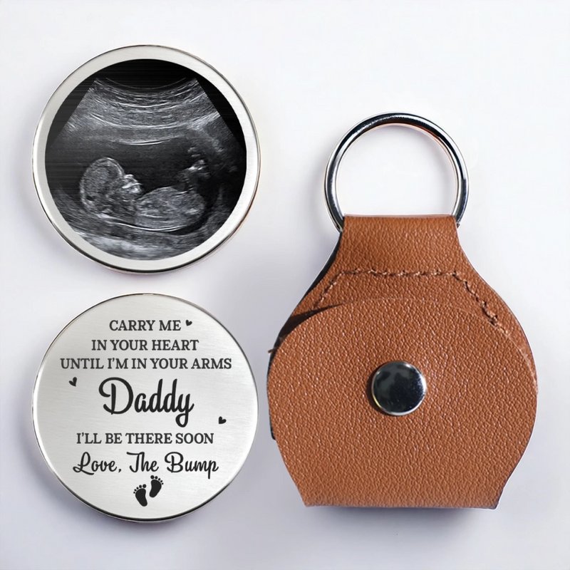 Personalised Photo Pocket Hug Token - Baby Shower, Gender Reveal Gifts For New Dads, Husband, Son - Dreaming Of Meeting You