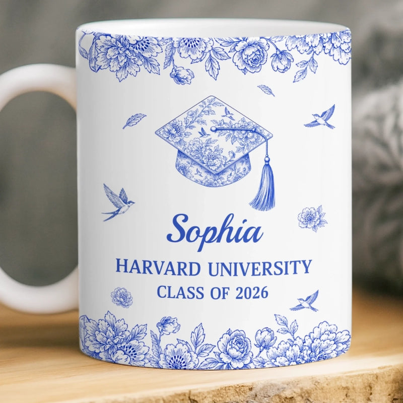 Personalised Mug - Meaningful Graduation Gifts For - Coffee, Flowers And Big Dreams