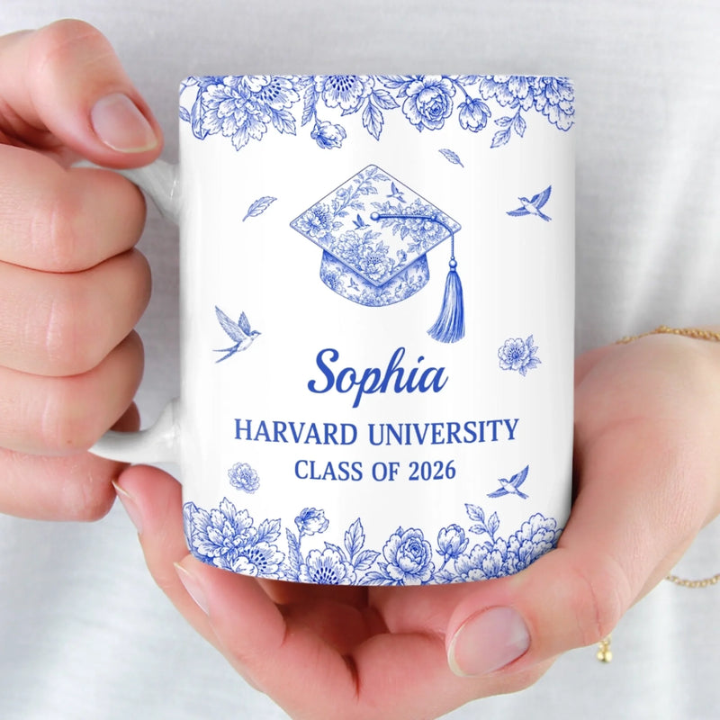 Personalised Mug - Meaningful Graduation Gifts For - Coffee, Flowers And Big Dreams