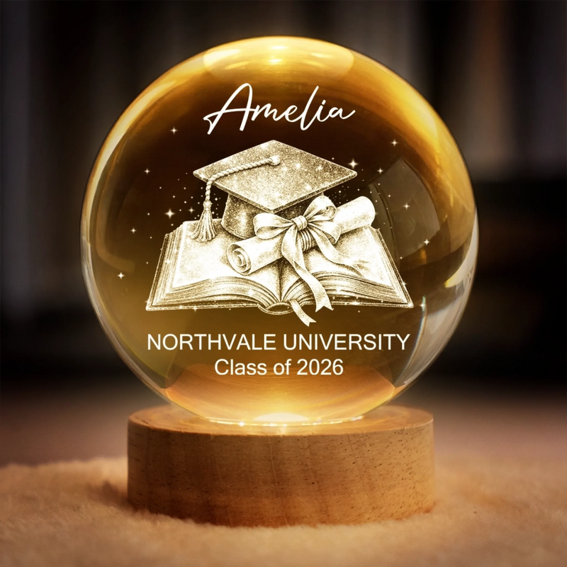 Personalised Crystal Globe Lamp - Meaningful Graduation Gifts - Hard Work Paid Off