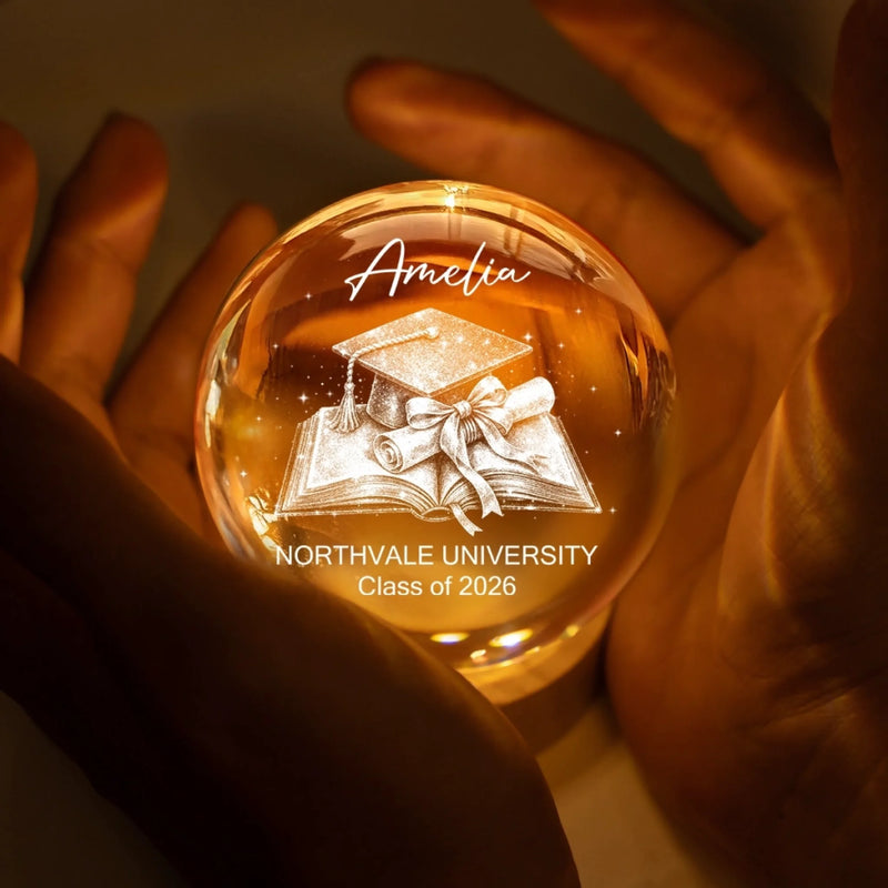 Personalised Crystal Globe Lamp - Meaningful Graduation Gifts - Hard Work Paid Off