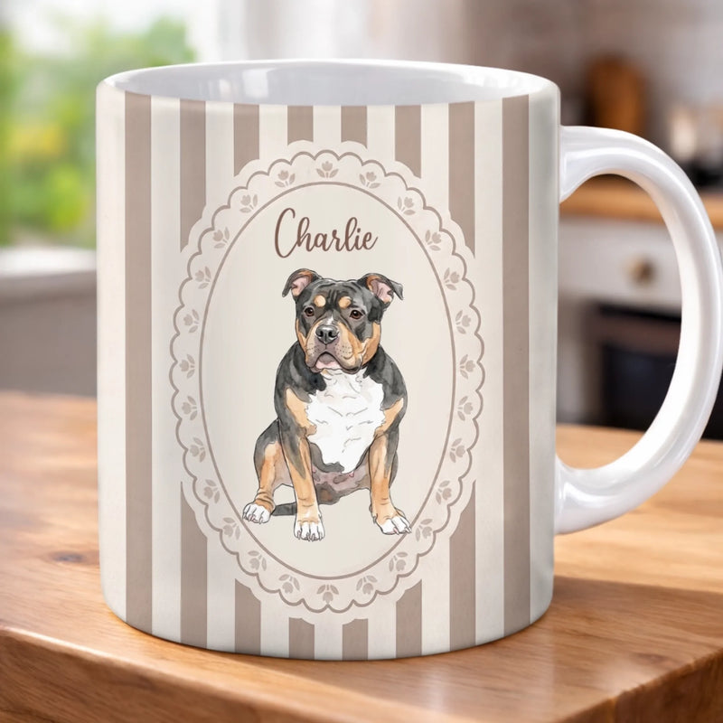 Personalised Accent Mug with Photo- Birthday Gifts For Dog Cat Lovers, Dog Dad - My Best Friend Has Paws