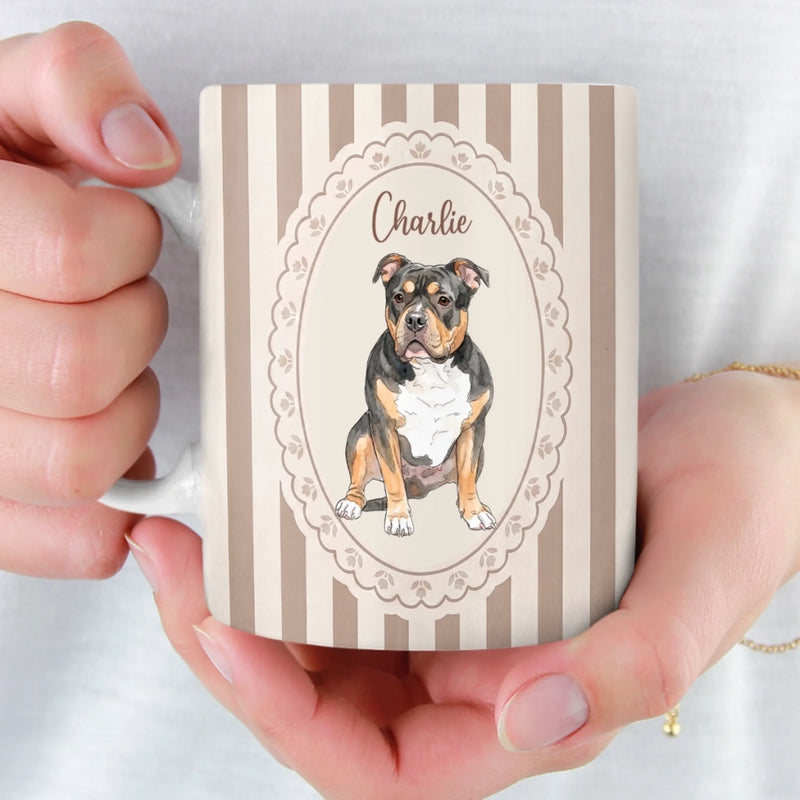 Personalised Accent Mug with Photo- Birthday Gifts For Dog Cat Lovers, Dog Dad - My Best Friend Has Paws