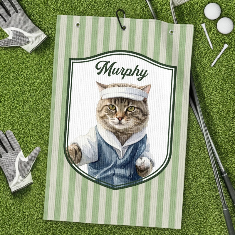 Personalised Photo Golf Towel - Father's Day Birthday Golf Gifts For Dog Lovers, Dog Dad And Mum - Golf Mode Always On