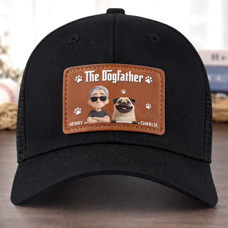 Personalised Leather Patch Hat - Father's Day Birthday Gifts For Dog Lovers, Dog Dad And Mum - Dog Dad Mode On
