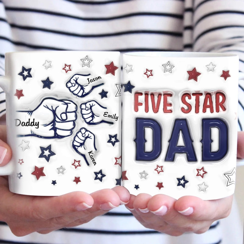 Personalised 3D Inflated Effect Printed Mug - Gifts For Dad, Grandpa - Cheers For Being My Dad