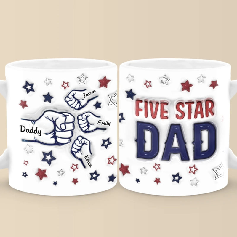 Personalised 3D Inflated Effect Printed Mug - Gifts For Dad, Grandpa - Cheers For Being My Dad