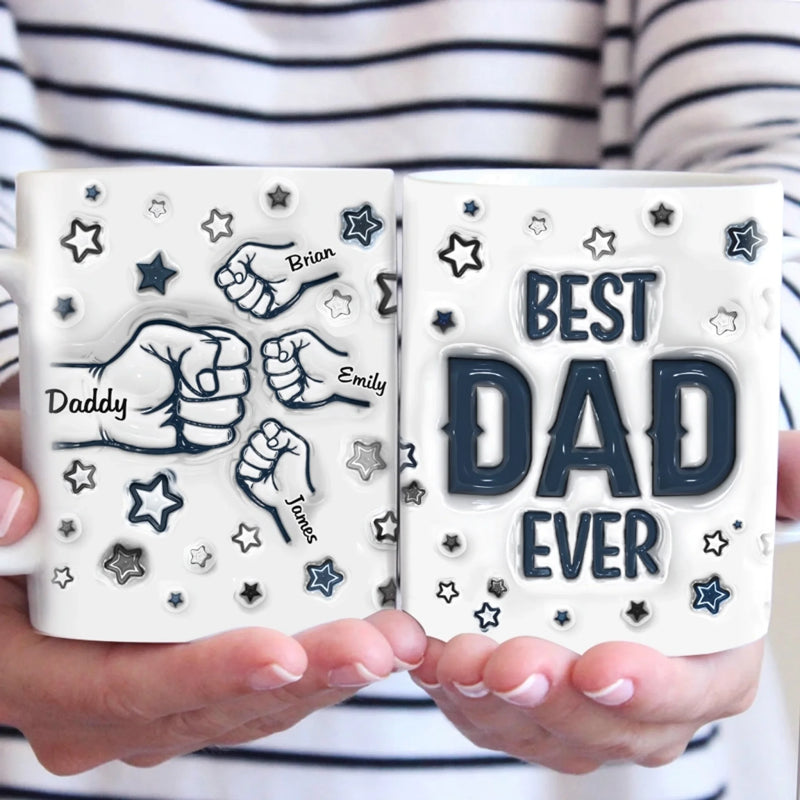 Personalised 3D Inflated Effect Printed Mug - Gifts For Dad, Grandpa - Forever The Best Dad