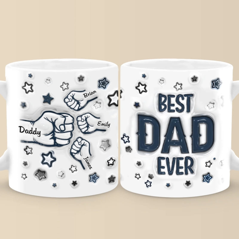 Personalised 3D Inflated Effect Printed Mug - Gifts For Dad, Grandpa - Forever The Best Dad