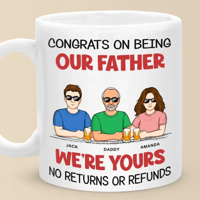 Personalised Mug - Gift For Dad, Grandpa - Lucky You, We’re Your Kids