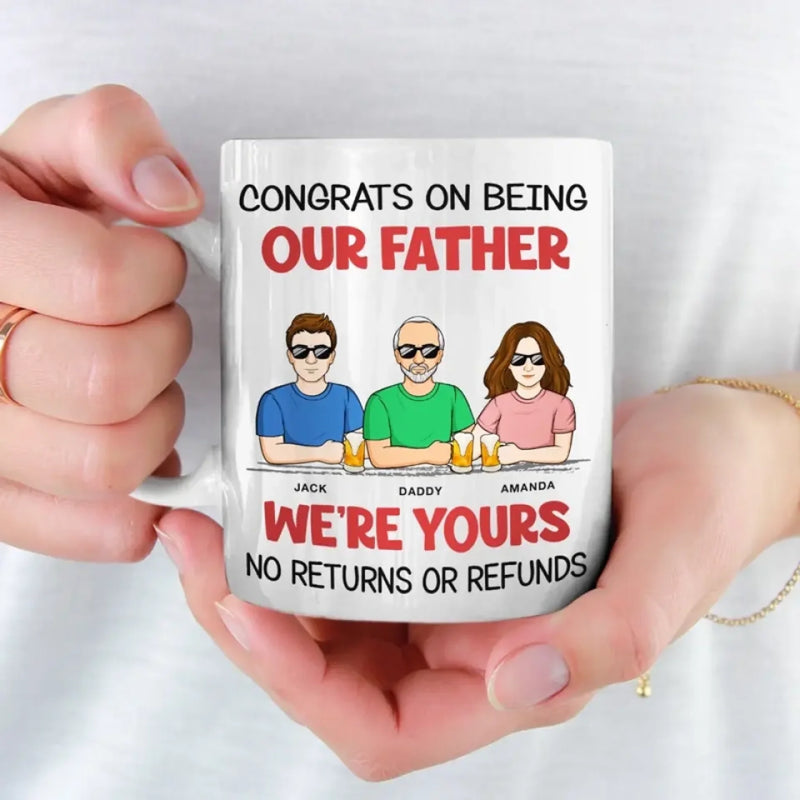 Personalised Mug - Gift For Dad, Grandpa - Lucky You, We’re Your Kids