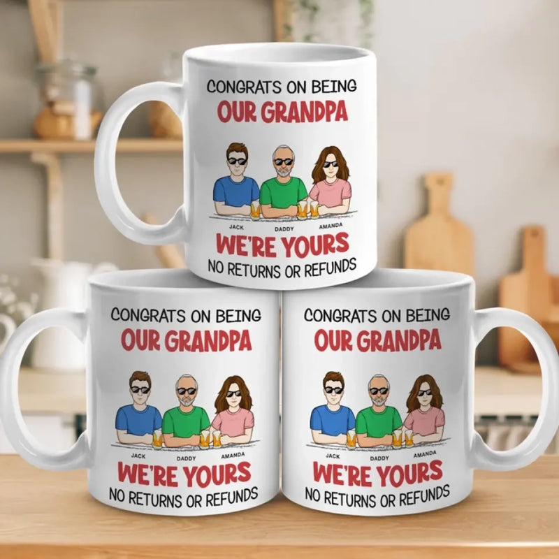 Personalised Mug - Gift For Dad, Grandpa - Lucky You, We’re Your Kids