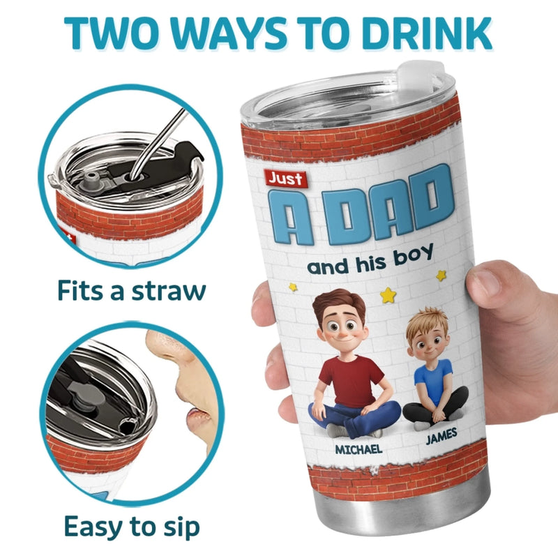 Personalised Tumbler - Gifts For Dad - Dad And His Little Mate