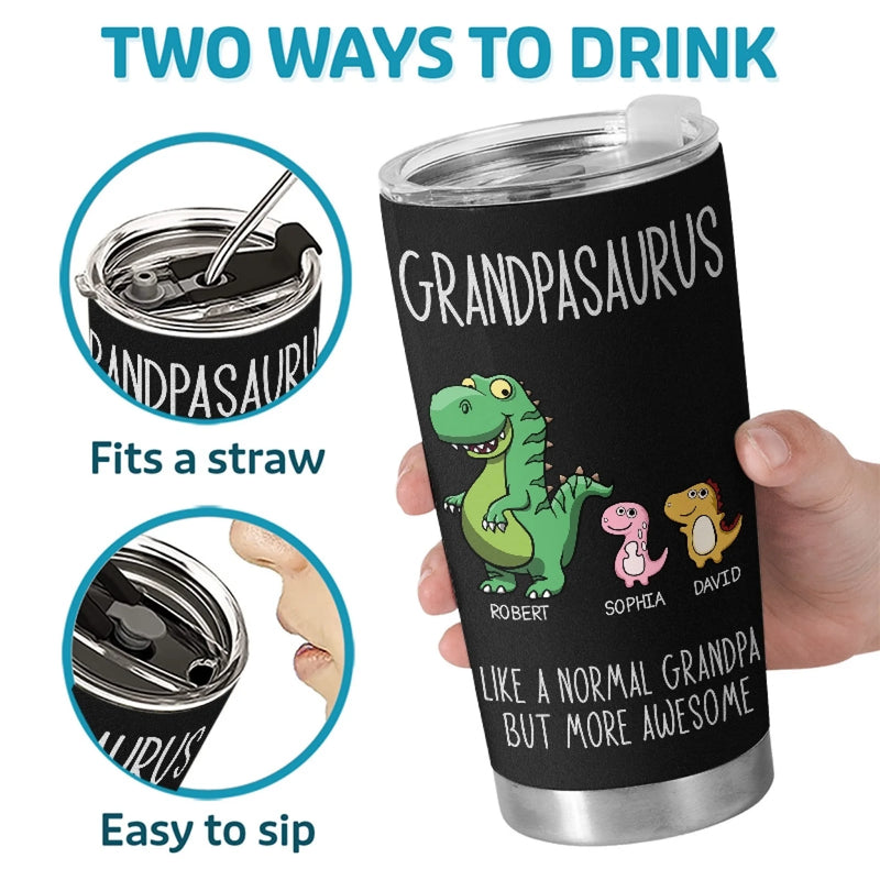 Personalised Tumbler - Gifts For Dad, Grandpa - Just A More Awesome Grandpa