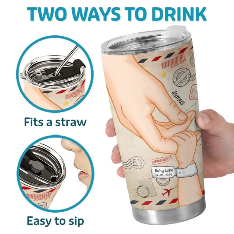 Personalised Tumbler - Gifts For Dad, Grandpa - Lucky To Have You As Dad