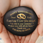 Custom Printed Rock - Personalized Anniversary Wedding Gifts For Husband And Wife, Him And Her - Love Blossoms Through Time