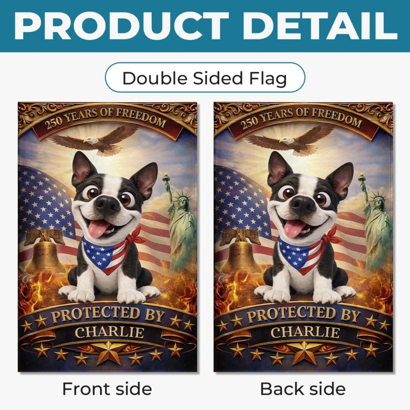 Personalised Flag - Birthday Garden America 250th Anniversary Gifts For Dog Lovers, Dog Dad And Mom - Paws Of Freedom