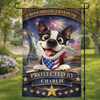 Personalised Flag - Birthday Garden America 250th Anniversary Gifts For Dog Lovers, Dog Dad And Mom - Stars, Stripes And Wagging Tails
