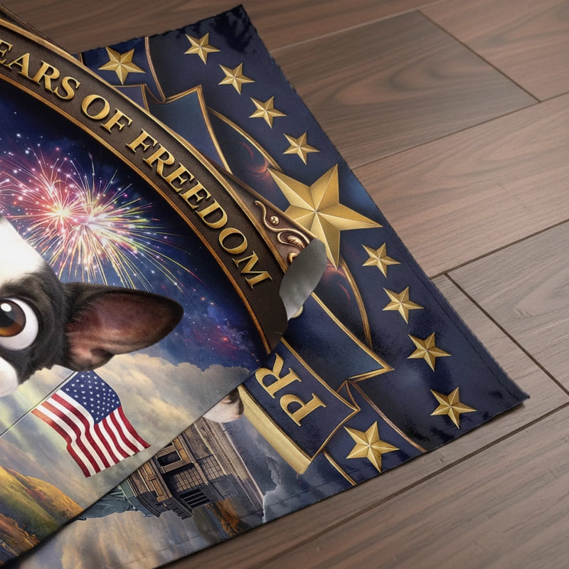 Personalised Flag - Birthday Garden America 250th Anniversary Gifts For Dog Lovers, Dog Dad And Mom - Stars, Stripes And Wagging Tails