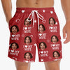 Personalised Photo Men Beach Shorts - Summer Vacation And Travel Gifts For Husband And Wife, Couple - Official Hubby Duties