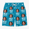 Personalised Photo Men Beach Shorts - Summer Vacation And Travel Gifts For Husband And Wife, Couple - Official Hubby Duties