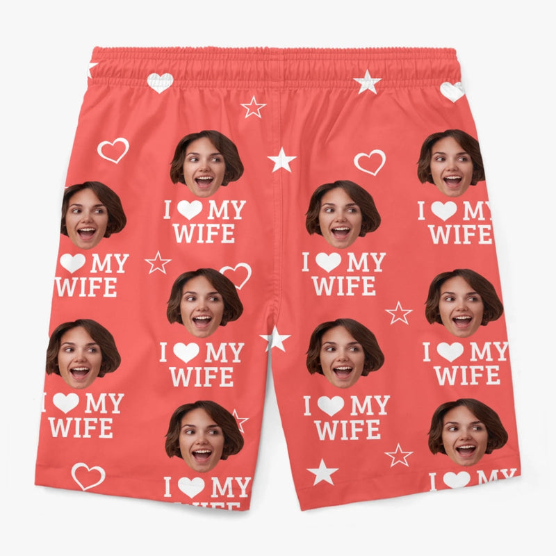 Personalised Photo Men Beach Shorts - Summer Vacation And Travel Gifts For Husband And Wife, Couple - Official Hubby Duties