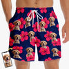 Personalised Photo Men Beach Shorts - Summer Vacation And Travel Gifts For Dog Dad - Paradise Is Pawsitive