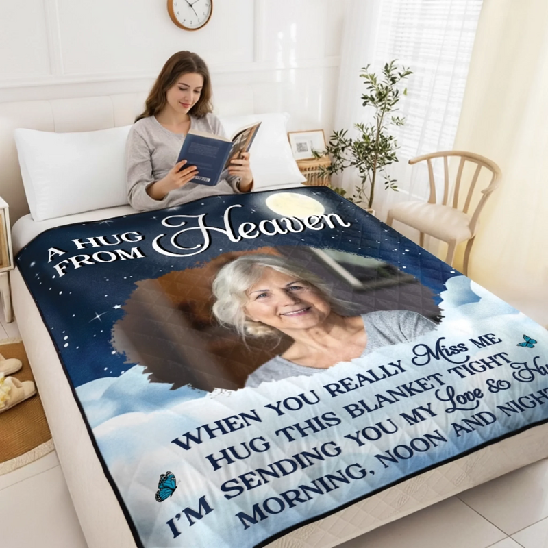 Personalised Photo Quilt Blanket - Memorial Gifts - Memories Keep You Close Always