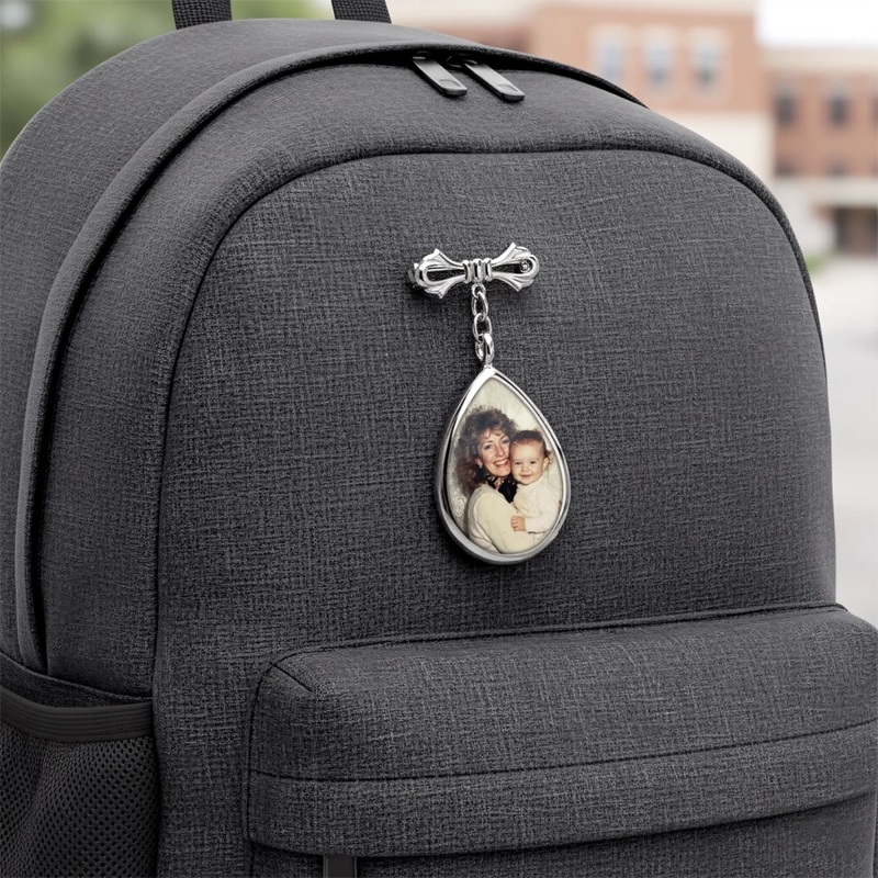 Personalised Photo Teardrop Pin - Memorial Graduation Gifts - Always Close, Always Loved