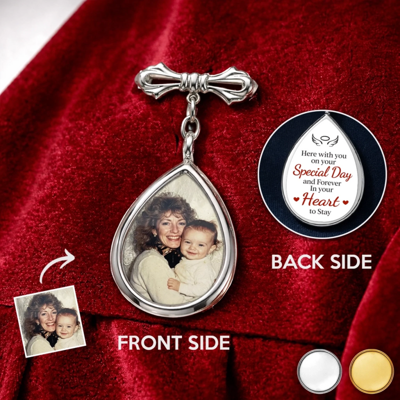 Personalised Photo Teardrop Pin - Memorial Graduation Gifts - Always Close, Always Loved