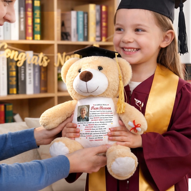 Personalised Photo Graduation Plush Bear - Graduation, Memorial Sympathy Gifts - A Hug From Heaven