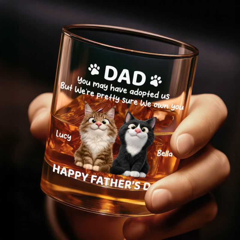 Personalised Whiskey Glass - Father's Day Birthday Gifts For Dog Cat Lovers, Dog Dad And Mom, Cat Owners - Cheers To Fur Family