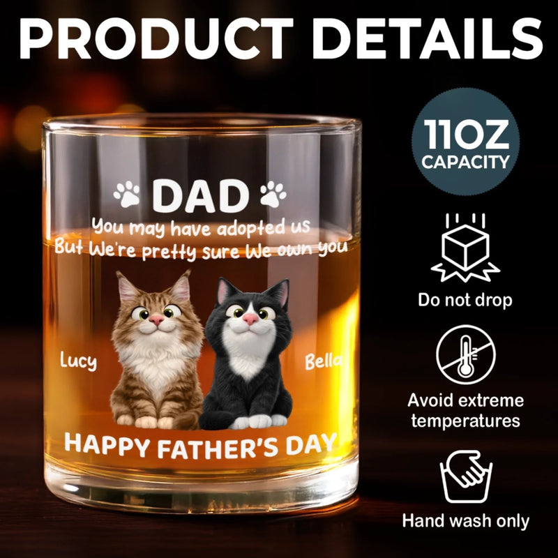 Personalised Whiskey Glass - Father's Day Birthday Gifts For Dog Cat Lovers, Dog Dad And Mom, Cat Owners - Cheers To Fur Family