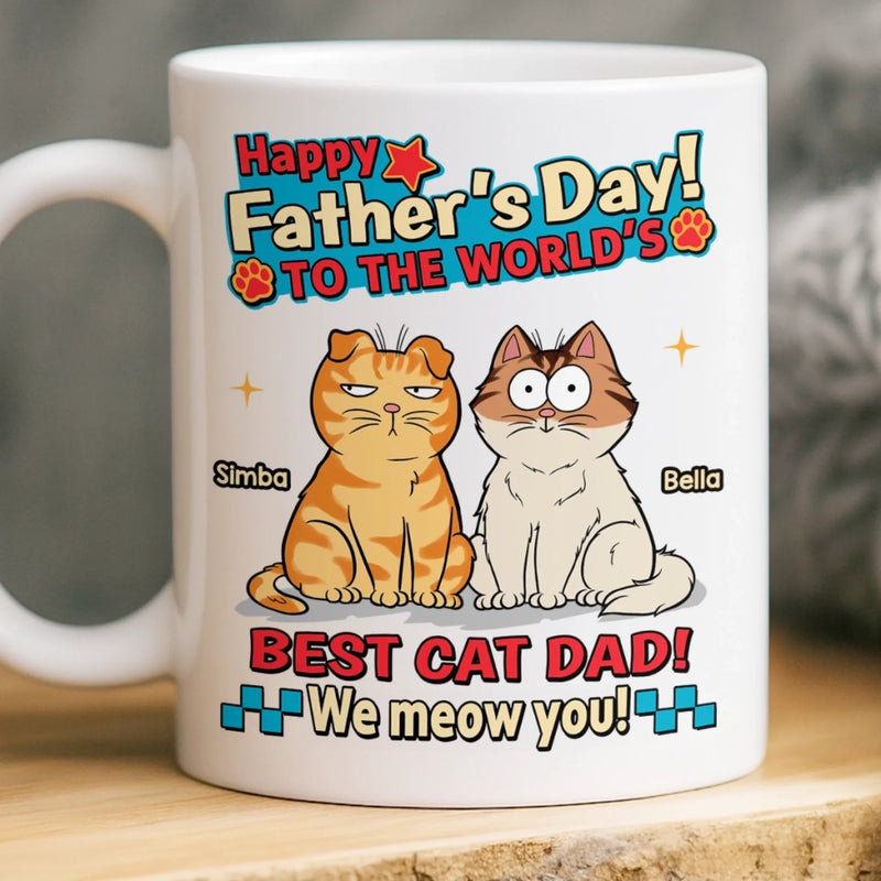 Personalised Mug - Father's Day Birthday Gifts For Cat Lovers, Cat Mom And Dad - Cat Dad Life Is The Best Life