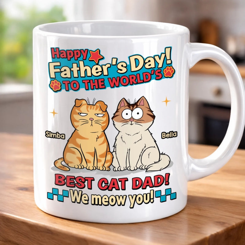 Personalised Mug - Father's Day Birthday Gifts For Cat Lovers, Cat Mom And Dad - Cat Dad Life Is The Best Life