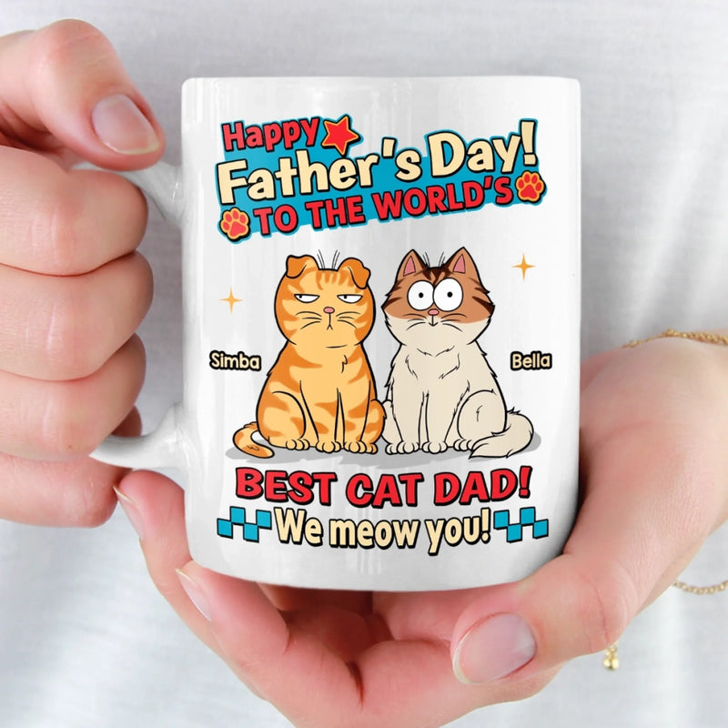 Personalised Mug - Father's Day Birthday Gifts For Cat Lovers, Cat Mom And Dad - Cat Dad Life Is The Best Life