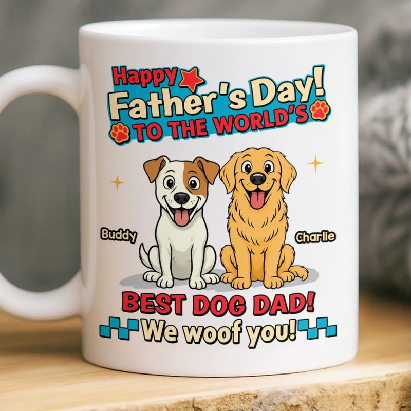 Personalised Mug - Father's Day Birthday Gifts For Dog Lovers, Dog Dad And Mom - My Kids Have Paws