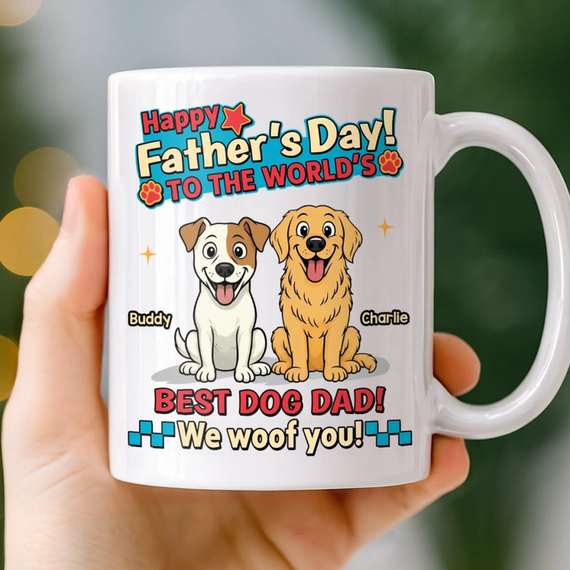 Personalised Mug - Father's Day Birthday Gifts For Dog Lovers, Dog Dad And Mom - My Kids Have Paws