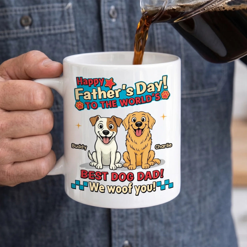 Personalised Mug - Father's Day Birthday Gifts For Dog Lovers, Dog Dad And Mom - My Kids Have Paws
