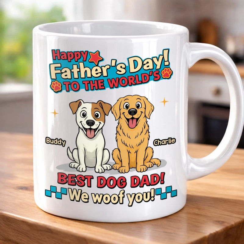 Personalised Mug - Father's Day Birthday Gifts For Dog Lovers, Dog Dad And Mom - My Kids Have Paws