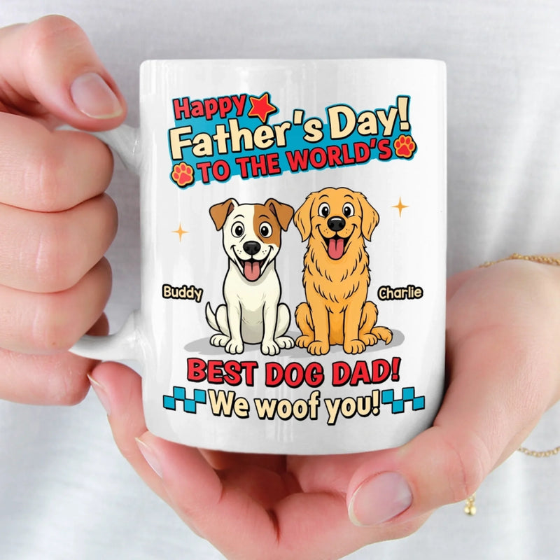 Personalised Mug - Father's Day Birthday Gifts For Dog Lovers, Dog Dad And Mom - My Kids Have Paws