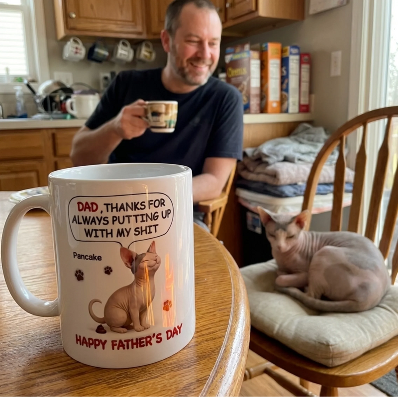 Personalised 3D Inflated Effect Printed Mug - Father's Day Gifts For Dog Cat Lovers - Thanks For Dealing With My Crap