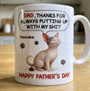 Personalised 3D Inflated Effect Printed Mug - Father's Day Gifts For Dog Cat Lovers - Thanks For Dealing With My Crap