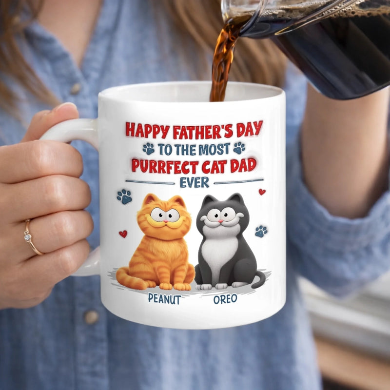 Personalised 3D Inflated Effect Printed Mug - Father's Day Birthday Gifts For Cat Lovers - Pawsitively Purrfect Moments