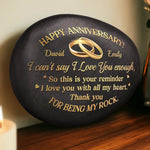 Custom Printed Rock - Personalized Anniversary Wedding Gifts For Husband And Wife, Him And Her - Love Blossoms Through Time