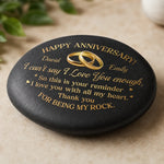 Custom Printed Rock - Personalized Anniversary Wedding Gifts For Husband And Wife, Him And Her - Love Blossoms Through Time
