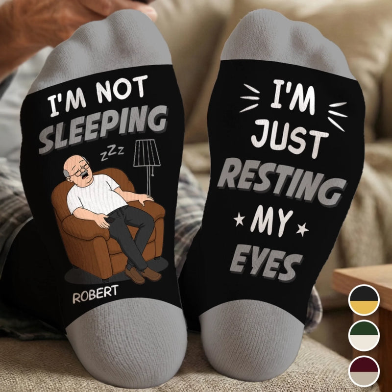 Custom Crew Socks - Personalized Father's Day Gifts For Dad, Grandpa - Professional Eye Rester