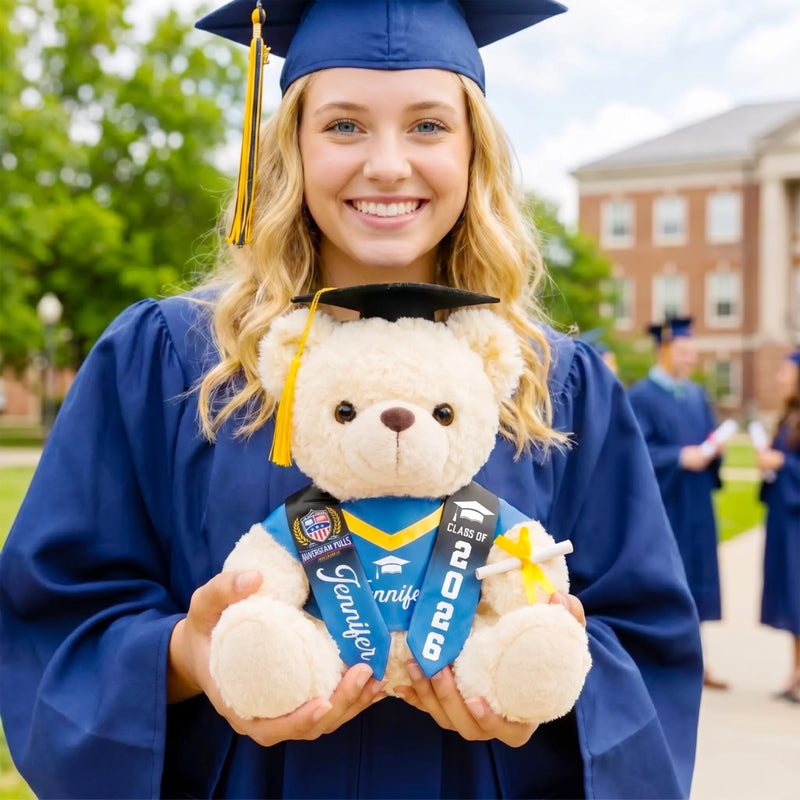 Custom Photo Graduation Teddy Bear - Personalized Graduation Gifts For Him, Her - Big Dreams, Bright Future