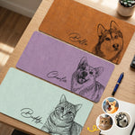 Custom Photo Desk Mat - Personalized Birthday Gifts For Dog Cat Lovers, Dog Dad And Mom, Cat Owners - Paws Make Life Sweeter