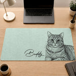 Custom Photo Desk Mat - Personalized Birthday Gifts For Dog Cat Lovers, Dog Dad And Mom, Cat Owners - Paws Make Life Sweeter